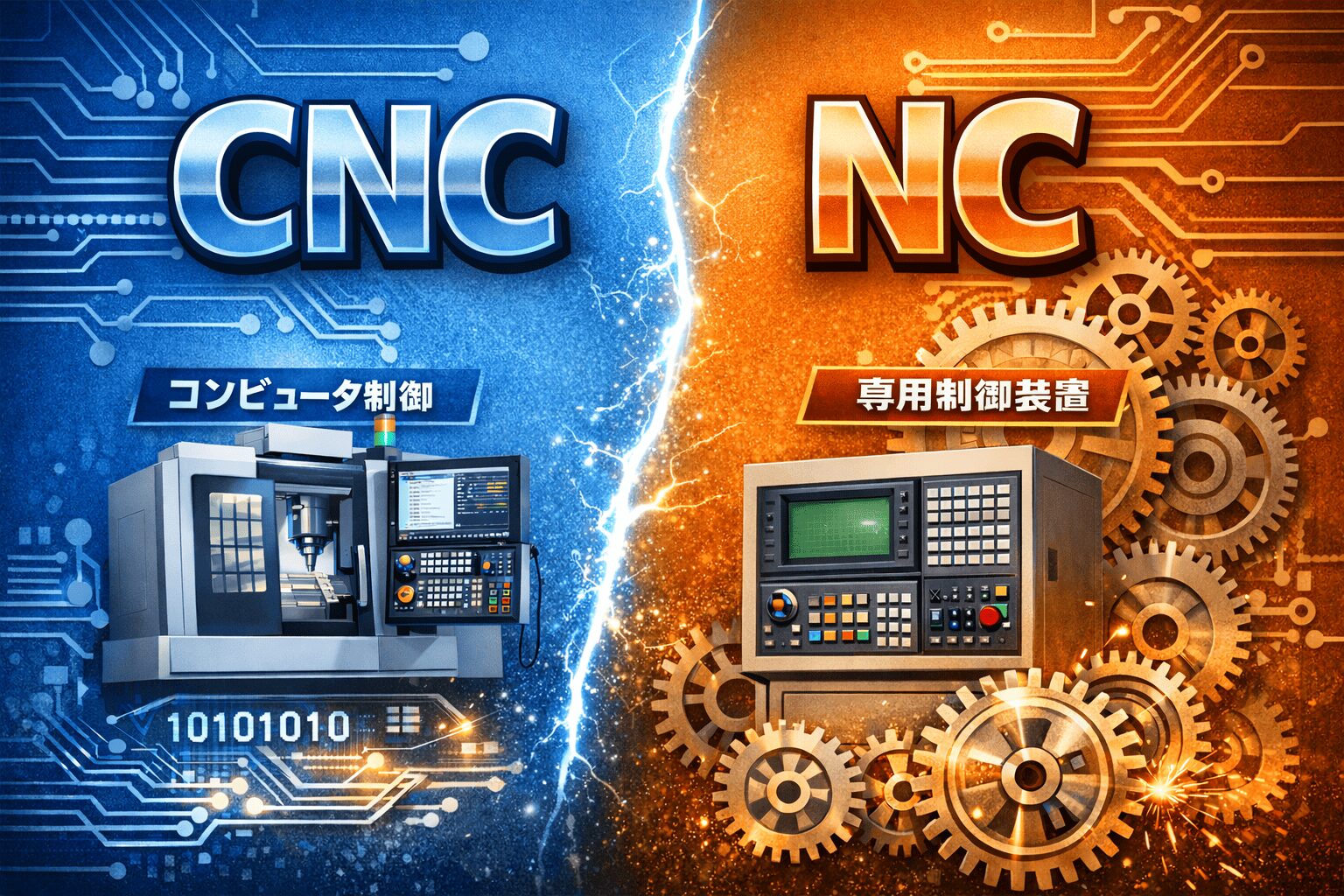 CNCとNCの違いを解説｜工作機械の仕組みと加工の基本