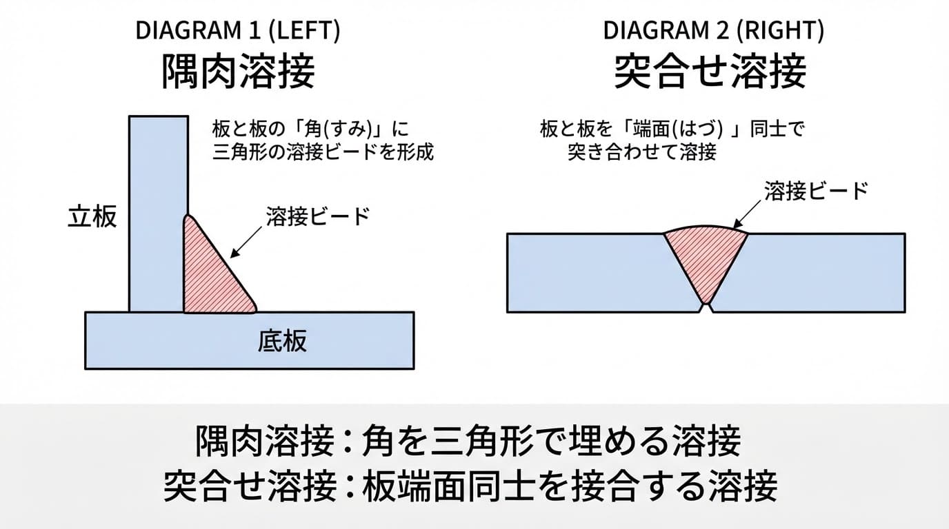 隅肉溶接と突合せ溶接の使い分け